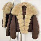 OFTBUY Women's Dcuk Down Coat with Big Real Fox Fur Collar New Winter Warm Thickened Clothing Female Natural Fur Puffer Jacket