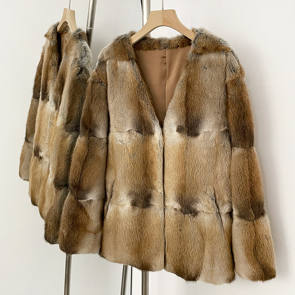OFTBUY New Winter V-neck Top Clothes Female Luxury Real Mink Fur Warm Jacket Women Natural Fur Long Sleeves Coat Outerwear Lady