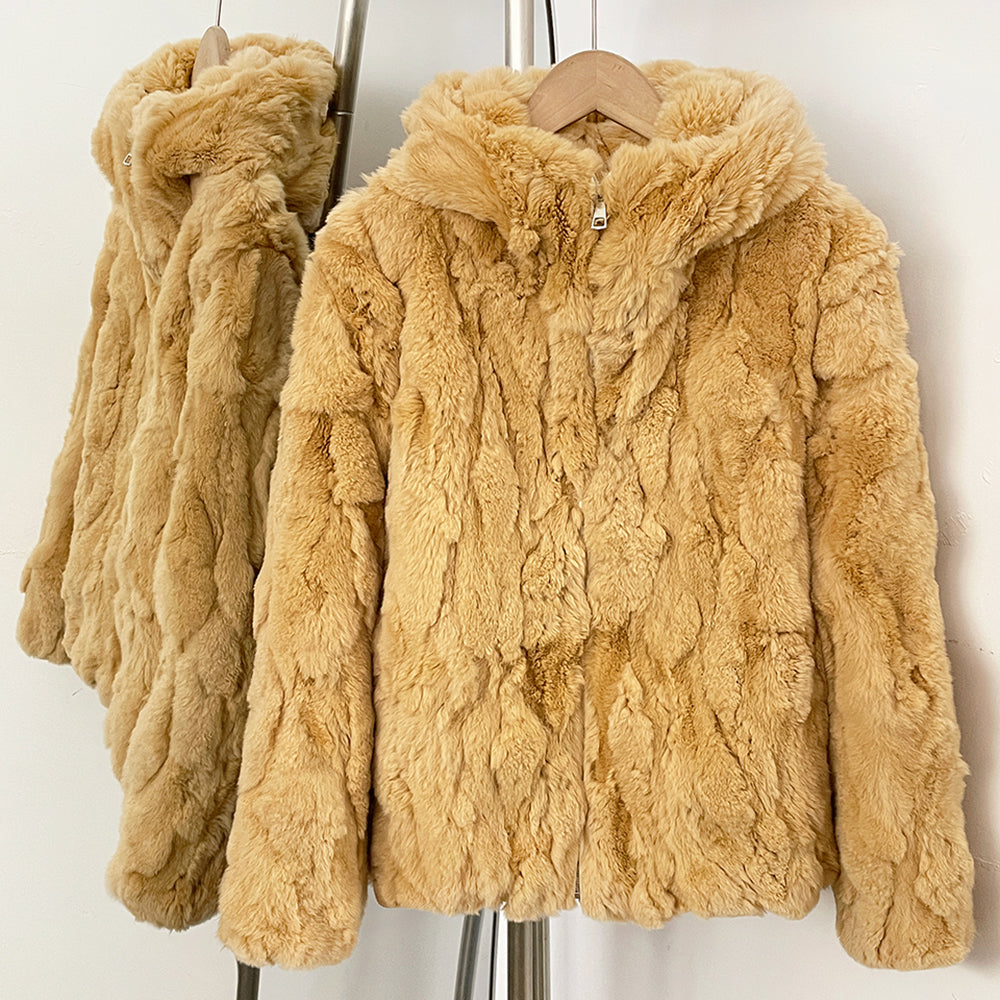 OFTBUY Women's Real Rex Rabbit Fur Vest Stand Collar Zipper Natural Fur Waistcoat Female New Autumn Winter Luxury Outerwear Lady