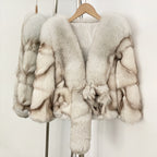 OFTBUY New Arrival Women Real Natural Fox Fur Coats Autumn Winter Wholeskin Fox Fur Short Jacket Warm Real Fox Fur Overcoats