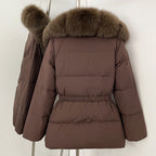 OFTBUY Big Natural Fox Fur Collar Puffer Jacket Female New Autumn Winter Thick Warm Clothes Women Fluffy Real Fur Duck Down Coat