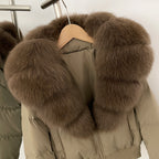 OFTBUY Knit Cuff Short Real Fox Fur Collar Duck Down Coat Female New Autumn Winter Clothes Women Genuine Fur Puffer Jacket
