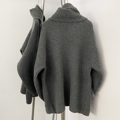 OFTBUY Elegant Cardigan Sweater New Women's Knit Coat with Real Fox Fur Loose Fit Pockets Warm Winter Fashion Cardigan Female