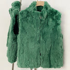 OFTBUY Women's Real Rex Rabbit Fur Hooded Coat Short Zipper Natural Fur Jacket Female New Autumn Winter Fashion Luxury Outerwear