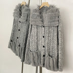 OFTBUY New Spring Warm Top Knitted Clothing Female Oversize Resl Fox Fur Cardigan Sweater Coat Women Loose Knitting Knitwear