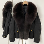 OFTBUY Down Jacket Women Real Fox Fur Collar Autumn Winter White Duck Down Coat Warm Puffer Jacket Female Waterproof  Feathers