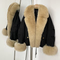 OFTBUY Fashion Big Real Fox Fur Collar Down Coat New Waterproof Autumn Winter Clothes Women Warm Fur Cuffs Puffer Jacket Female
