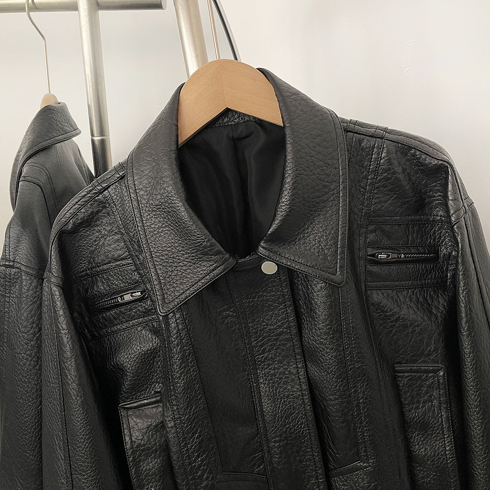 OFTBUY New Vintage Biker Outerwear Female Women's Black Faux Leather Cropped Bomber Jacket PU Aviator Coat with Elastic Hem