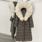 OFTBUY Hooded Winter White Duck Down Coat Large Real Fox Fur Collar X-Long Puffer Jacket Women Thick Female Parkas With Belt