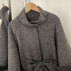 OFTBUY High Collar Belt Real Fox Fur Wool Coat Female New Autumn Winter Knitted Sleeves Woolen Clothes Women Alpaca Loose Jacket
