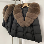 OFTBUY Big Real Fox Fur Collar Duck Down Coat Female New Winter Hooded Warm Down Clothes Women Natural Raccoon Fur Puffer Jacket