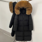 OFTBUY Duck Down Warm Windproof Puffer Coat New Women's Long Hooded Down Jacket Real Fur Collar Winter Thickened Parka Outerwear