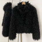 OFTBUY Wholesale Faux Fur Coat Female Artificial Mongolian Sheep Fur Fluffy Jacket Women New Winter Thickened Warm Outerwear Lady