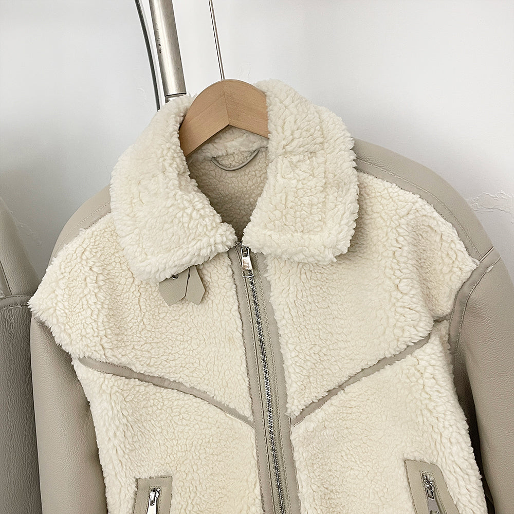 OFTBUY Fashion Thick Warm Zipper Long Sleeve Suede Coat Overcoat Lady Faux Lamb Fur Jacket New Autumn Winter Clothing Women