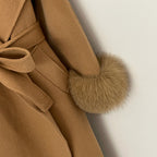 OFTBUY  Luxury Warm Woolen Jacket Women Long Big Collar 100% Wool Coat with Real Fox Fur Cuffs New Autumn Winter Clothes Femlae