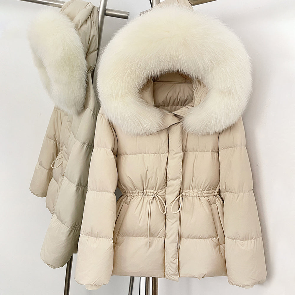 OFTBUY Hooded Long Sleeves Real Fur Duck Down Coat Female New Autumn Winter Warm Clothes Women Natural Fox Fur Puffer Jacket