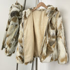 OFTBUY Hooded Zipper Natural Rabbit Fur Jacket Female New Fahsion Autumn Winter Clothes Women Thickened Warm Real Fur Coat Lady