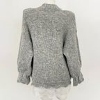 OFTBUY New Spring Autumn Flowers Butterflies Knitting Pullovers Clothes Women Halves Knitted Sweater Female Real Fox Fur Coat