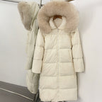 OFTBUY Duck Down Warm Windproof Puffer Coat New Women's Long Hooded Down Jacket Real Fur Collar Winter Thickened Parka Outerwear