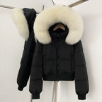OFTBUY New Winter Short Hooded Top Down Clothes Women Fashion Natural Fox Fur Duck Down Coat Thickened Warm Puffer Jacket Female
