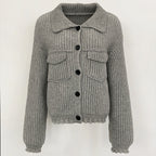 OFTBUY Short Natural Fox Fur Collar Knitted Sweater Coat FemaleReal Fur Clothing New Autumn Winter Knitting Cardigan Women