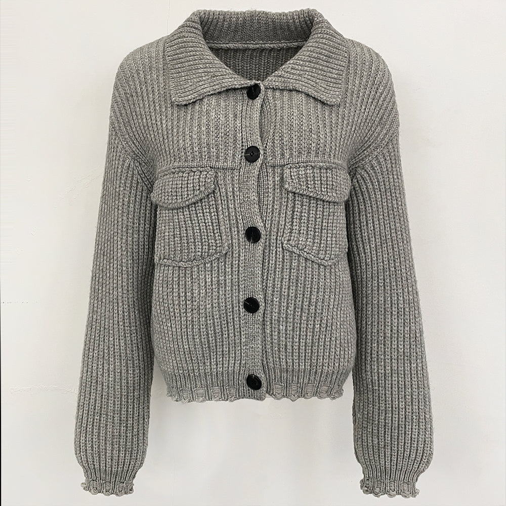 OFTBUY Short Natural Fox Fur Collar Knitted Sweater Coat FemaleReal Fur Clothing New Autumn Winter Knitting Cardigan Women