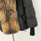 OFTBUY New Winter Large Real Raccoon Fur Puffer Coat Women Knit Sleeve White Duck Down Jacket Female Oversize Feather Down Parka