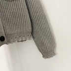 OFTBUY Short Natural Fox Fur Collar Knitted Sweater Coat FemaleReal Fur Clothing New Autumn Winter Knitting Cardigan Women