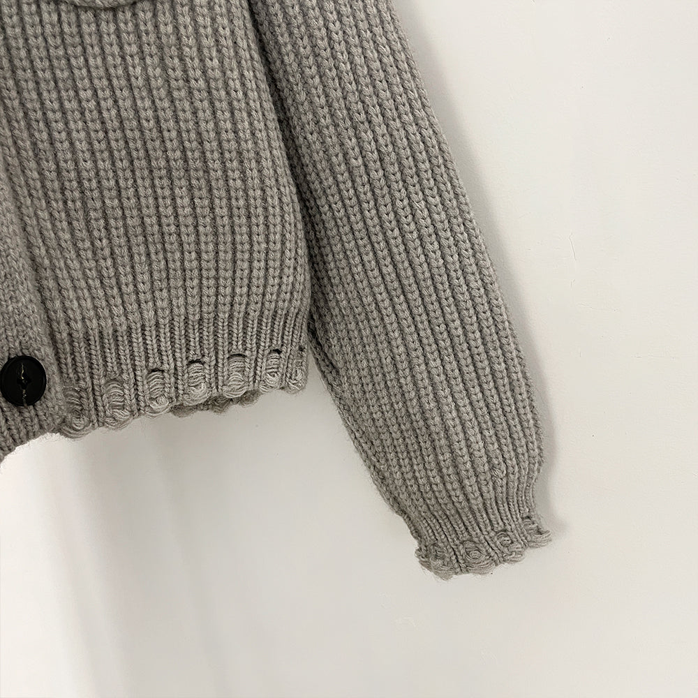OFTBUY Short Natural Fox Fur Collar Knitted Sweater Coat FemaleReal Fur Clothing New Autumn Winter Knitting Cardigan Women