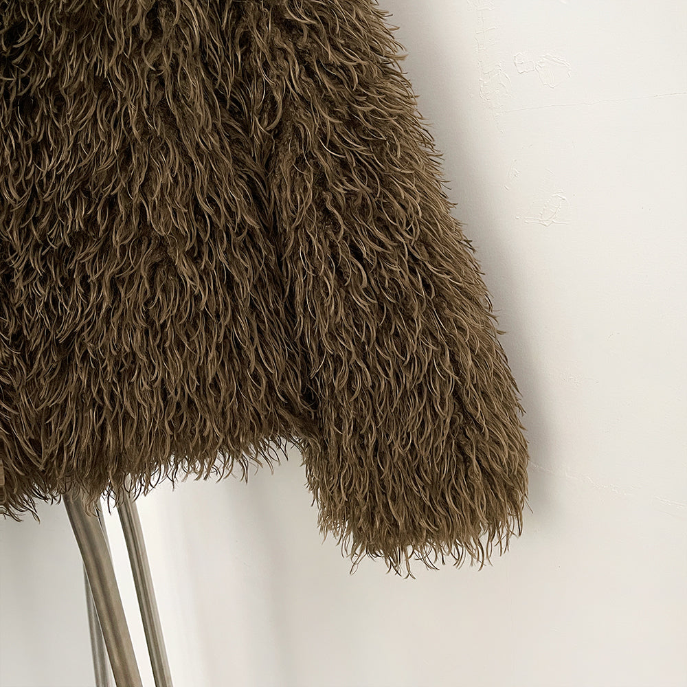 OFTBUY Wholesale Faux Fur Coat Female Artificial Mongolian Sheep Fur Fluffy Jacket Women New Winter Thickened Warm Outerwear Lady