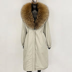 OFTBUY New Zipper Autumn Winter Clothes Women Natural Fox Fur Collar Goose Down Coat Long Warm Thickened Real Fur Puffer Jacket