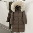 OFTBUY Duck Down Warm Windproof Puffer Coat New Women's Long Hooded Down Jacket Real Fur Collar Winter Thickened Parka Outerwear