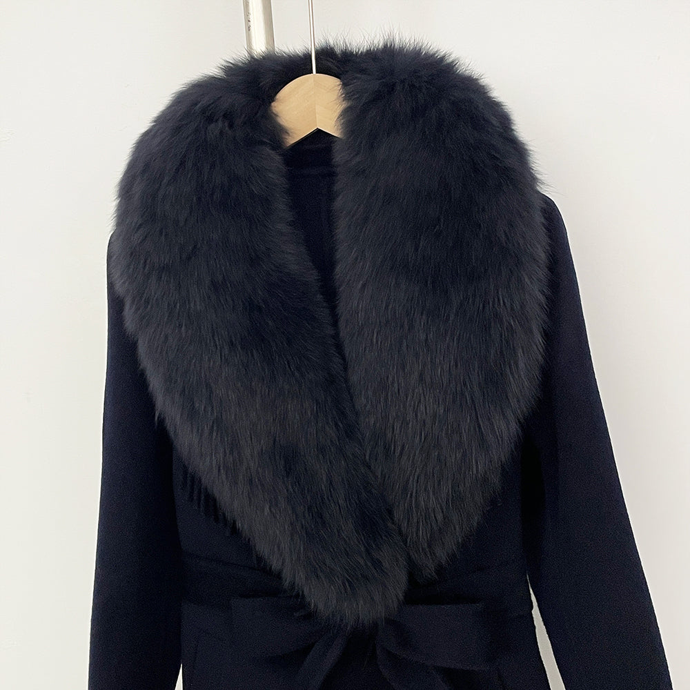 OFTBUY Short Real Fox Fur Wool Coat New Autumn Winter Clothes Women Fashion Natural Fur Woolen Jacket Female Tassel Overcoat