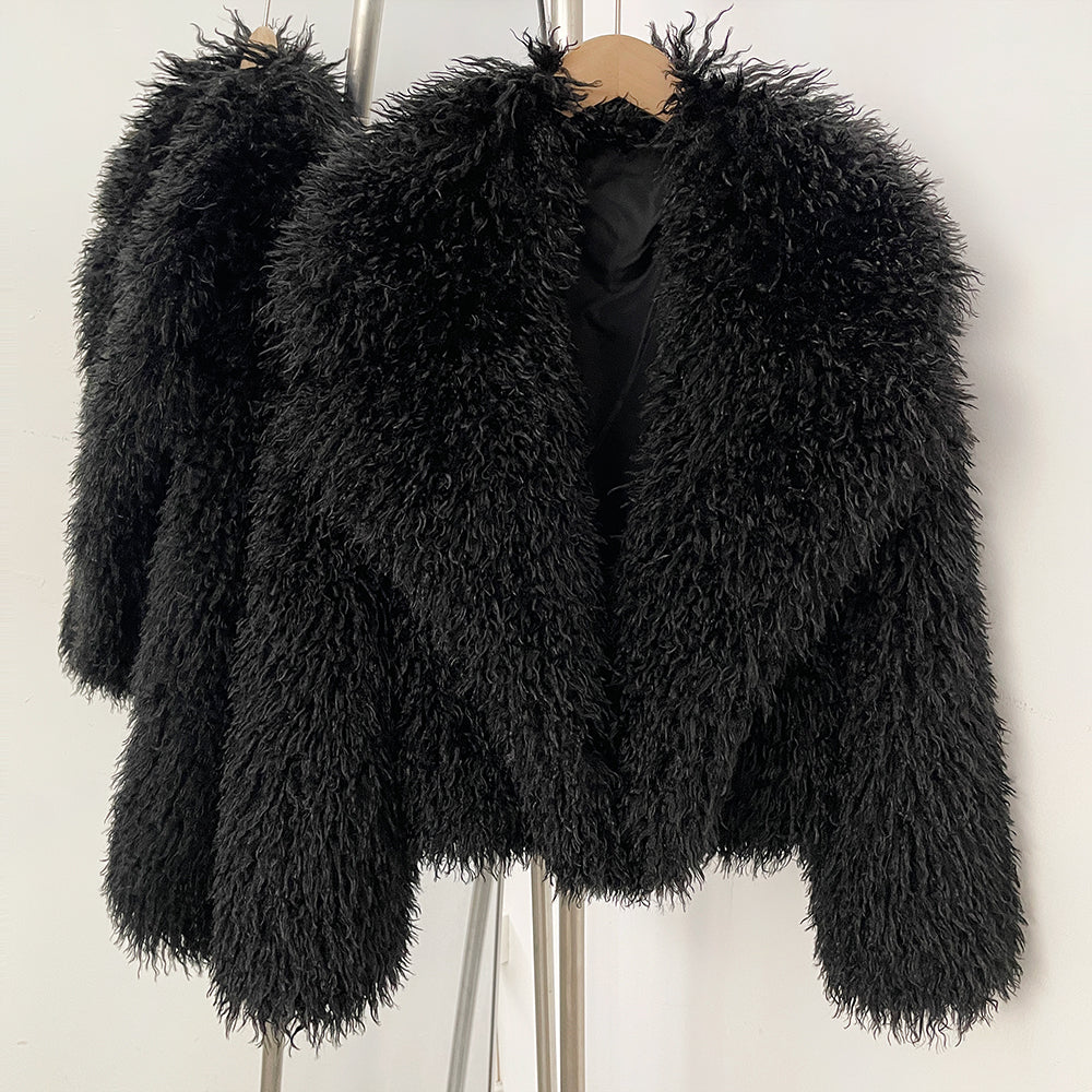 OFTBUY Warm Thicken Luxury Outerwear New Winter Clothes Female Women's Cozy Faux Mongolian Fur Short Coat Teddy Faux Fur Jacket