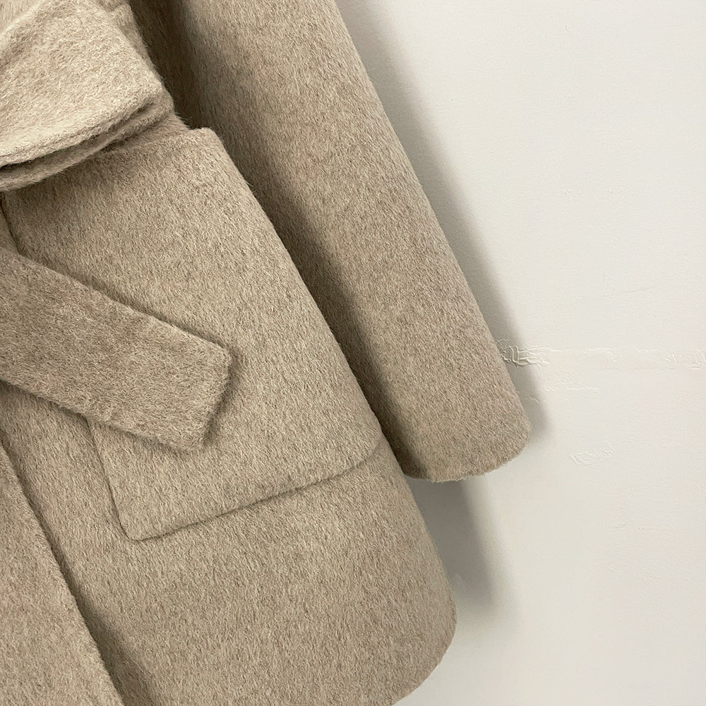 OFTBUY New Autumn Winter Top Clothes Female Hooded Natural Fur Collar 100% Wool Jacket Women Belt Real Fox Fur Woolen Coat