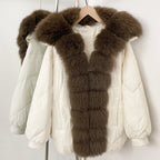 OFTBUY New Autumn Winter Thickened Warm Clothes Women Loose Big Real Fox Fur Goose Down Coat Female Natural Fur Puffer Jacket