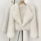 OFTBUY Luxury Short Natural Fox Fur Jacket Female New Autumn Winter Warm Top Clothes Women Weaving Thick Fluffy Real Fur Coat
