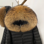 OFTBUY Hooded Slim Real Fox Fur Collar Fluffy Puffer Jacket Women New Winter Short Top Clothing Female Fur White Duck Down Coat