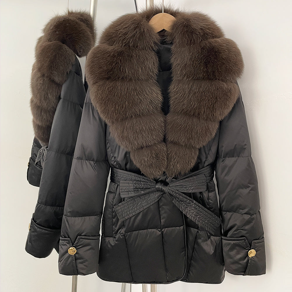 OFTBUY New Women's Winter Down Jacket Real Fox Fur Outer Clothes Female Luxury Duck Down Jacket Feather Coats and Parkas