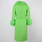 OFTBUY Winter Jacket Women Long Natural Wool Blends Cashmere Real Fur Coat Double Breasted Belt Warm Streetwear New Fashion