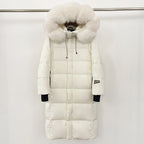 OFTBUY Natural Fox Fur Coat New Winter Clothes Women Fashion Long Hooded White Duck Down Overcoat Real Fur Puffer Jacket Female