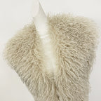 OFTBUY Women's Faux Mongolian Fur Vest Open Front Fluffy Faux Fur Waistcoat with Back Tie New Autumn Winter Outerwear Female