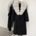 OFTBUY Real Fox Fur Collar Fluffy Puffer Jacket Female New Long Winter Down Clothing Women Thickened Warm White Duck Down Coat