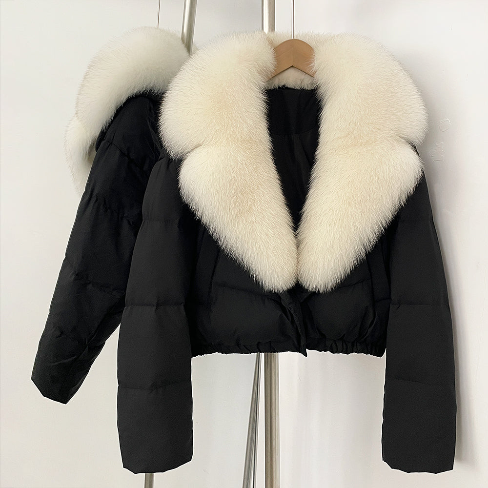 OFTBUY New Autumn Winter Thickened Warm Clothes Women Short Real Fox Fur Collar Down Coat Female Natural Fur Down Puffer Jacket
