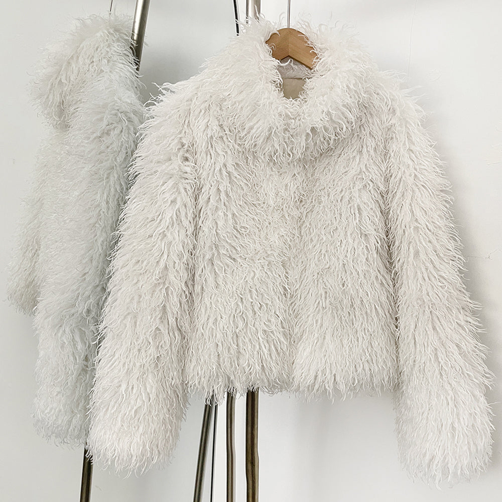 OFTBUY Wholesale Faux Fur Coat Female Artificial Mongolian Sheep Fur Fluffy Jacket Women New Winter Thickened Warm Outerwear Lady