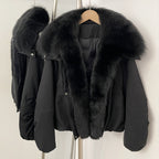 OFTBUY New Winter Warm Thickened Clothing Female Natural Fur Puffer Jacket Women's Dcuk Down Coat with Big Real Fox Fur Collar