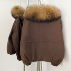 OFTBUY New Winter Warm Thickened Clothing Female Natural Fur Puffer Jacket Women's Dcuk Down Coat with Big Real Fox Fur Collar