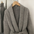 OFTBUY New Women's Double-Faced Wool Coat with Real Fox Fur Cuffs Belted Warm Winter Elegant Fashion Outerwear Wool Jacket Lady