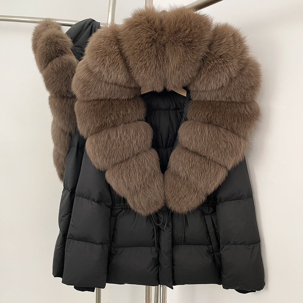 OFTBUY Big Real Fox Fur Collar Duck Down Coat Female New Winter Hooded Warm Down Clothes Women Natural Raccoon Fur Puffer Jacket