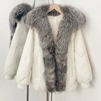 OFTBUY New Autumn Winter Thickened Warm Clothes Women Loose Big Real Fox Fur Goose Down Coat Female Natural Fur Puffer Jacket